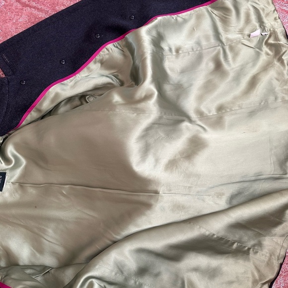 J Crew 100% Wool Double Breasted Fitted Carcoat Charcoal Warm Four Pockets Sz 8 - Picture 10 of 12